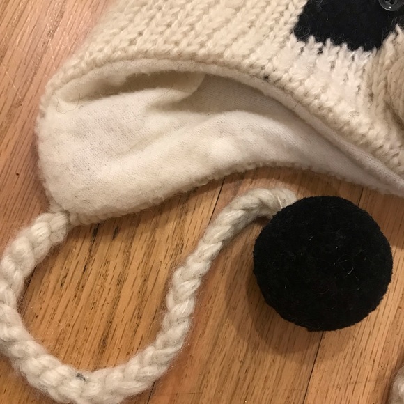 Kids winter panda Delux knit & wool lined handmade winter hat - Picture 2 of 6